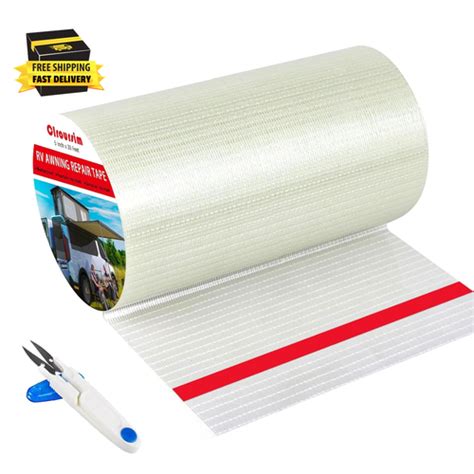 Fiberglass Rv Awning Repair Tape Kit 5 Inch Wide 39Ft Heavy Duty Waterproof Tear Repair Patch Fiberglass Rv Awning Repair Tape Kit 5 Inch Wide 39Ft Heavy Duty Waterproof Tear Repair Patch