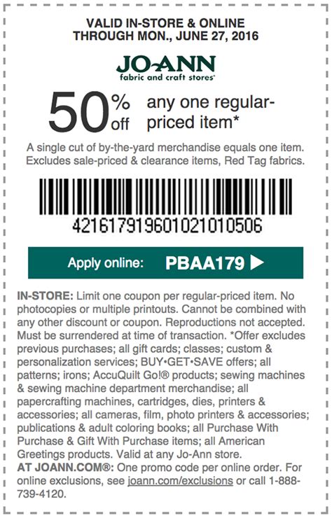 5 Joann Fabrics Coupons
