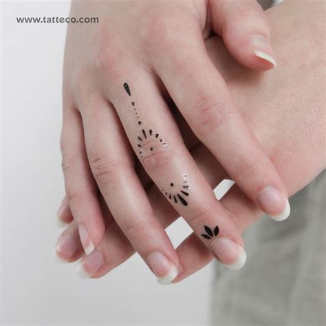 Finger Composition 5 Temporary Tattoo Set Of 3 Tatteco Finger Composition 5 Temporary Tattoo Set Of 3 Tatteco