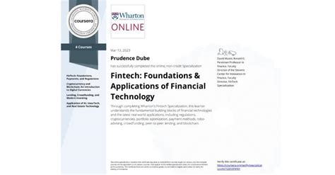 Fintech Foundations Applications Of Financial Technology Coursera Fintech Foundations Applications Of Financial Technology Coursera