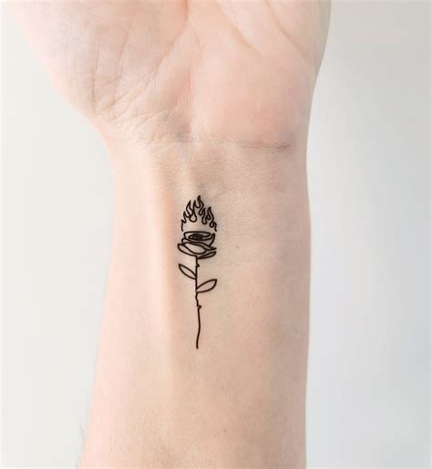 Fire Rose Tattoo Etsy Uk Fire Rose Tattoo Etsy Uk