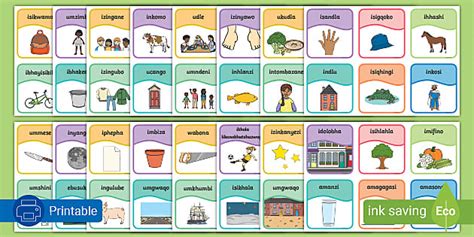 First 100 Words In Zulu Word Cards South Africa First 100 Words In Zulu Word Cards South Africa