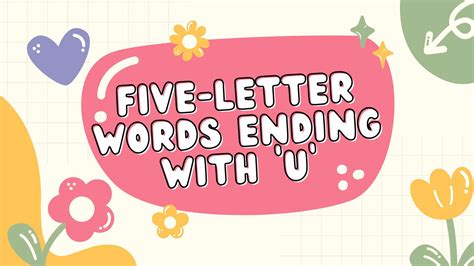 Five Letter Words Ending In U A Comprehensive List Meredith Plays