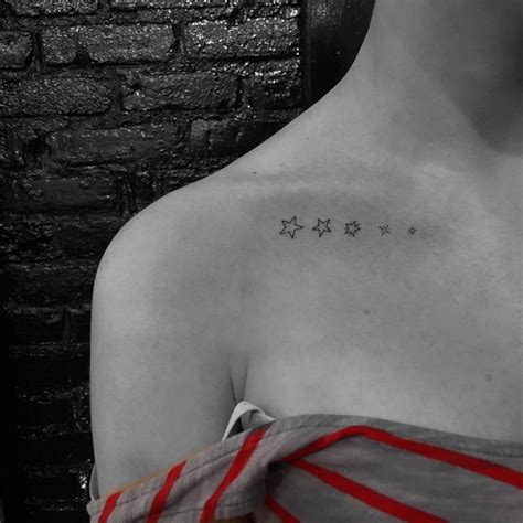 Five Little Stars Tattooed On The Collarbone Five Little Stars Tattooed On The Collarbone