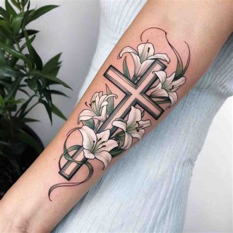 Floral Cross Tattoo In 2025 Tattoos Hand Tattoos Cross Tattoos For Women