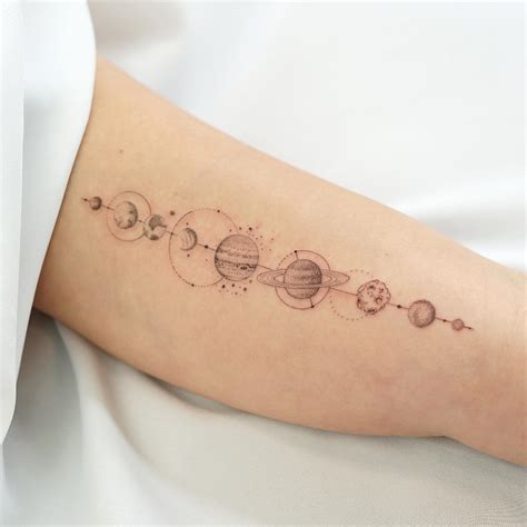 Forearm Temporary Tattoo Geometric Planets Solar System