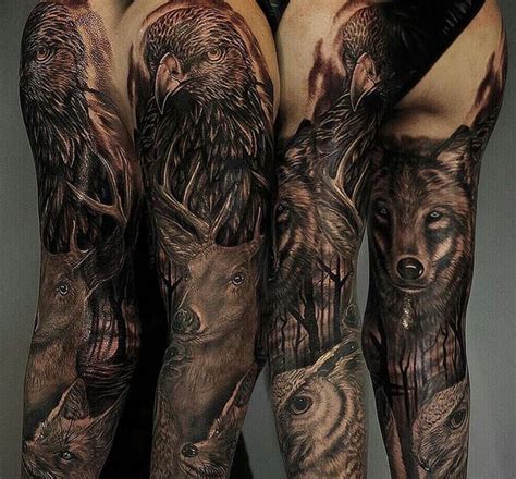 Forest Animals Full Sleeve Tattoo Contest 99Designs