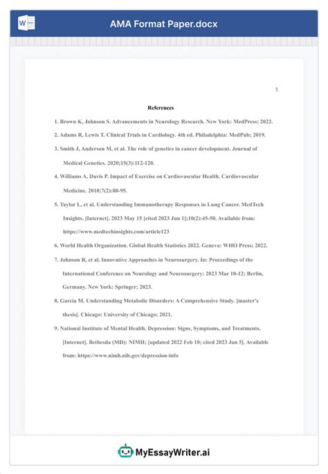 Formatting Your Paper Ama Style 10Th Edition