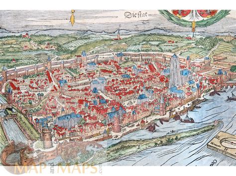 Frankfurt Am Main Germany Renaissance Cartography Map 1578