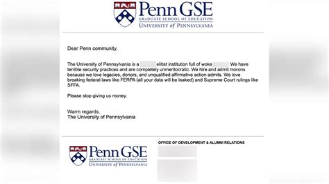 Fraudulent And Hurtful Email Sent To Upenn Community