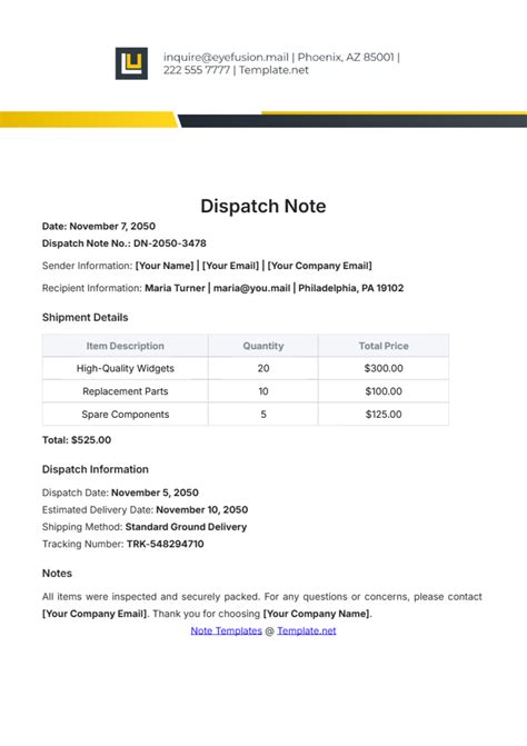 Free Dispatch Note Template To Edit Online Free Dispatch Note Template To Edit Online