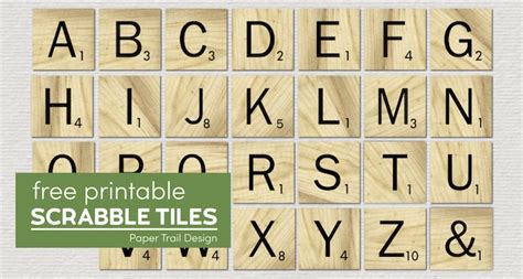 Free Printable Scrabble Letter Tiles Sign Paper Trail Design Scrabble Tile Crafts Diy