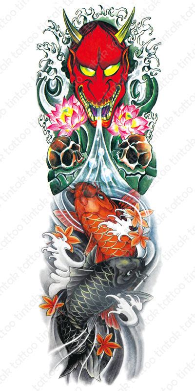 Fs Devil Koi Fish Temporary Tattoo 025 Tintak Tattoo Fs Devil Koi Fish Temporary Tattoo 025 Tintak Tattoo