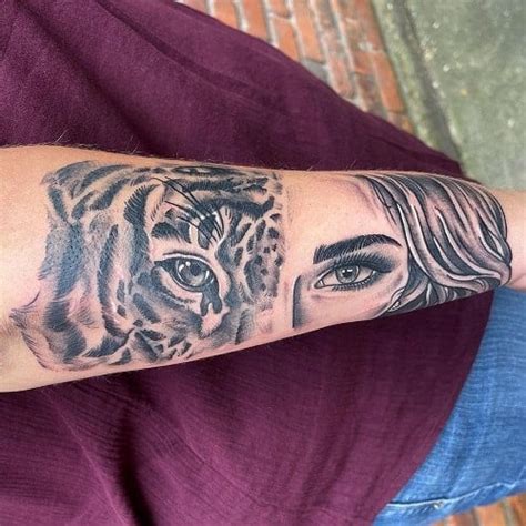 Get Now This Beautiful And Sexy Tattoo Design With A Woman S Face And Half Tiger With Flowers Mandalas And Butterflies Etsy Norway