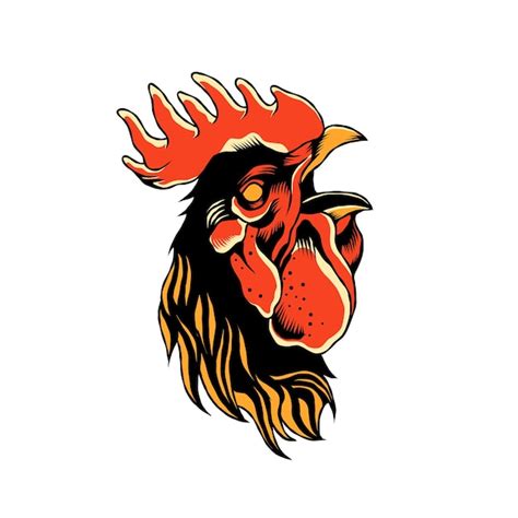 Godpok Traditional Chicken Old School Rooster Head With Arrows Tattoo Sketch Africa Rug Doormat Bath Mat 23 6X15 7 Inch Walmart Com