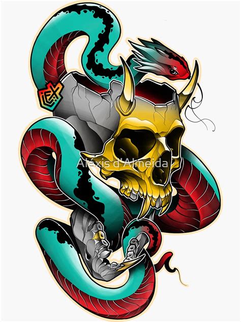 Golden Skull Neo Traditional Tattoo Style Design Sticker For Sale By Phatwo Redbubble Golden Skull Neo Traditional Tattoo Style Design Sticker For Sale By Phatwo Redbubble