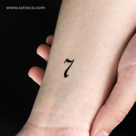 Gothic Style Number 7 Temporary Tattoo Gothic Style Number 7 Temporary Tattoo