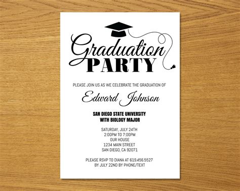 Graduation Party Invitation Graduation Invitation Template High School Graduation Party Invite Graduation Party Invitation Graduation Invitation Template High School Graduation Party Invite
