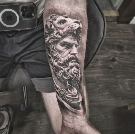 Greek God Hurcules Tattoo Sleeve In 2025 Hercules Tattoo Arm Tattoos For Guys Sleeve Tattoos