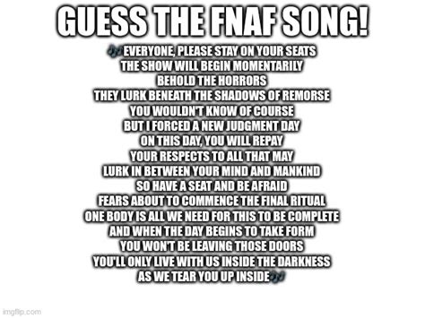 Guess The Fnaf Song No Cheating And Looking Up The Lyrics Either Imgflip Guess The Fnaf Song No Cheating And Looking Up The Lyrics Either Imgflip
