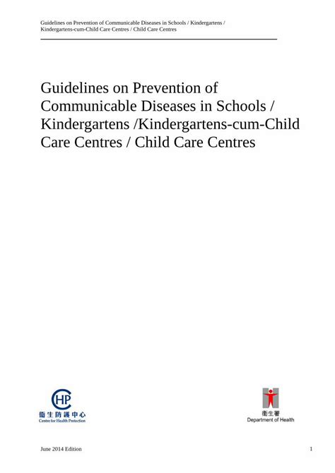 Guidelines On Prevention Of Communicable Diseases In Schools Kindergartens Cum Child Care Centres Child Care Centres Save The Children S Resource Centre