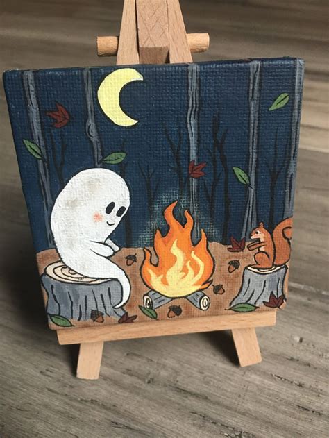 Halloween Art Ideas Easy Small Canvas Art Mini Canvas Art Cute Canvas Paintings