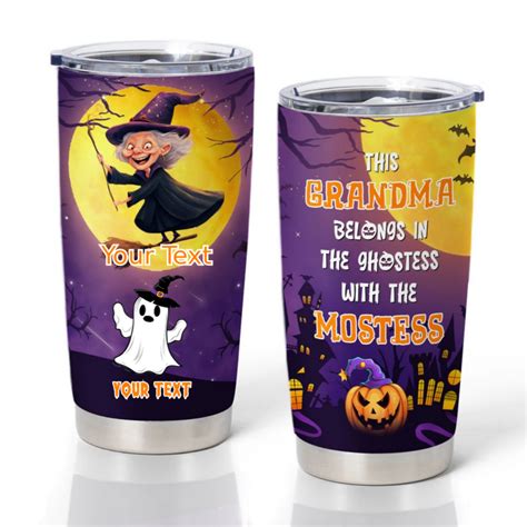 Halloween Grandma Tumbler Personalized Insulated Stainless Steel Cup For Witches And Ghosts