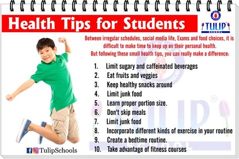 Health Tips For Students Studenthealth Healthtips Behealthy Tulipschool