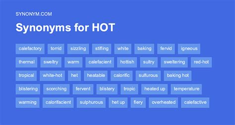 Hot Synonyms Word Search