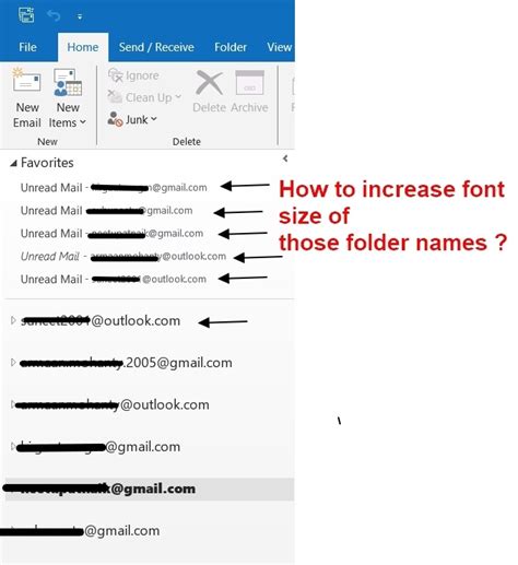 How Can I Increase The Font Size Of The Folder Names Under Favourites In Outlook 2016 Client Microsoft Q A How Can I Increase The Font Size Of The Folder Names Under Favourites In Outlook 2016 Client Microsoft Q A