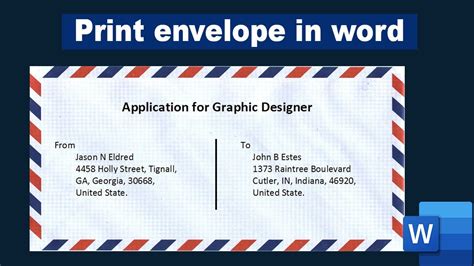 Print Envelope in Word