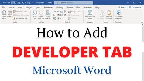 How To Add Developer Tab In Microsoft Word Windows Pickupbrain Be Smart How To Add Developer Tab In Microsoft Word Windows Pickupbrain Be Smart