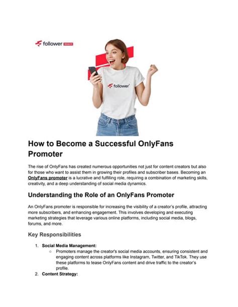 How To Become A Successful Onlyfans Promoter Pdf