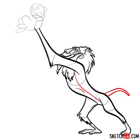How To Draw Rafiki Holding Simba Step By Step For Beginners From Lion King