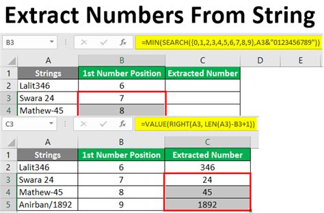 How To Extract Numbers From A String Of Numbers In Excel Templates Sample Printables