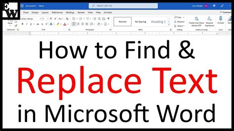 How To Find And Replace Text In Microsoft Word Youtube How To Find And Replace Text In Microsoft Word Youtube