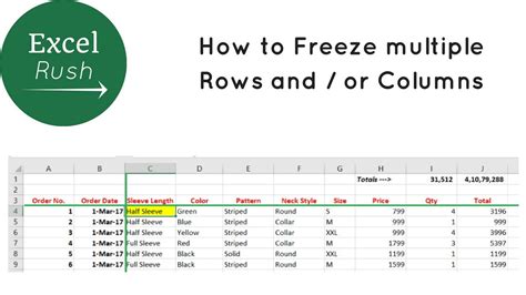 How To Freeze Multiple Rows And Or Columns In Excel Using Freeze Panes Quadexcel Com