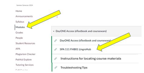 How To Locate Your Lingro Learning Course Materials In Canvas For A Dayone Access Course The How To Locate Your Lingro Learning Course Materials In Canvas For A Dayone Access Course The