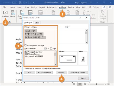How To Print Envelopes In Word Customguide How To Print Envelopes In Word Customguide