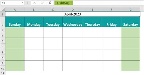 How To Quickly Create Calendar In Excel Using One Formula