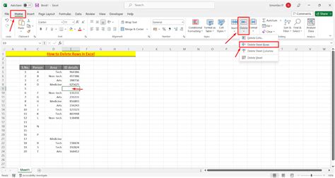 How To Remove Rows In Excel Sheet