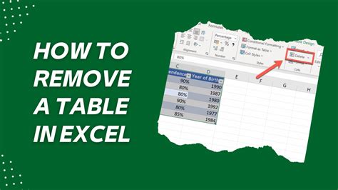 How To Remove Table From Excel Spreadsheet At Gemma Nock Blog