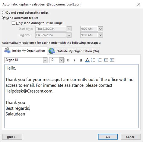 How To Set Out Of Office Automatic Reply In Outlook How To Set Out Of Office Automatic Reply In Outlook