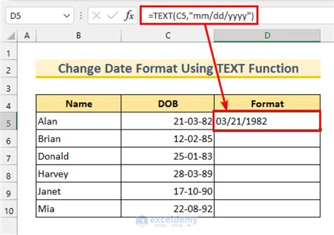 How To Use Formula To Change Date Format In Excel 5 Methods How To Use Formula To Change Date Format In Excel 5 Methods