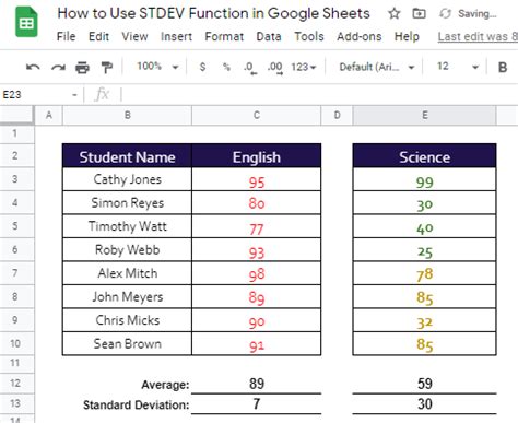 How To Use Stdev Function In Google Sheets Better Sheets How To Use Stdev Function In Google Sheets Better Sheets