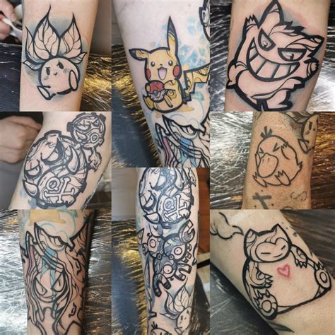 Im A Beginner Tattoo Artist 1 Month Of Study And My First Works Are Pokemon Funny That Many Years Ago I Started Because Of Pokemon And Watch Were I Am Now Huh