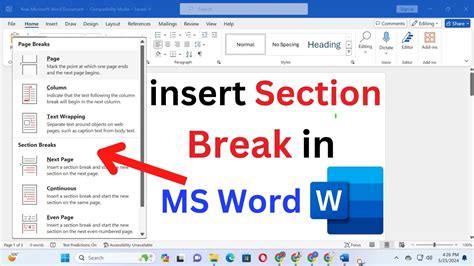 Insert Or Remove Section Break In Word Office 365 Youtube Insert Or Remove Section Break In Word Office 365 Youtube