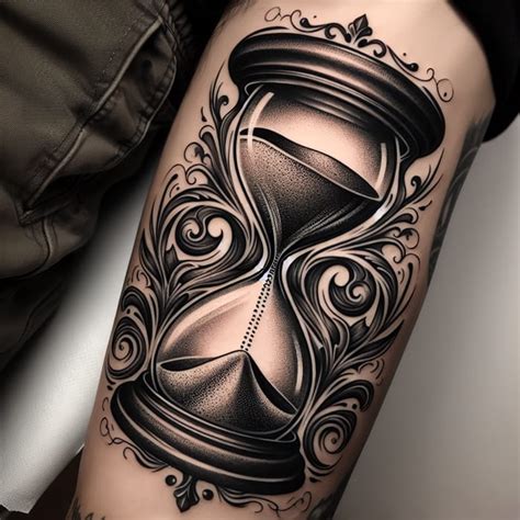 Intricate Hourglass Tattoo Design Time Symbolism Craftsmanship Ai Art Generator Easy Peasy Ai