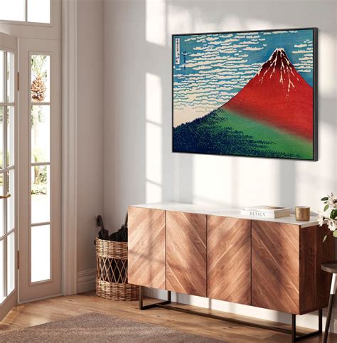 Japanese Mount Fuji Red Wall Art Framed Canvas Print By Katsushika Hok Japanese Mount Fuji Red Wall Art Framed Canvas Print By Katsushika Hok