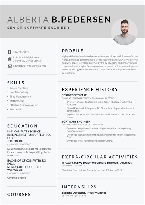 Job Winning Modern And Best Resume Templates Free Instaresume Io